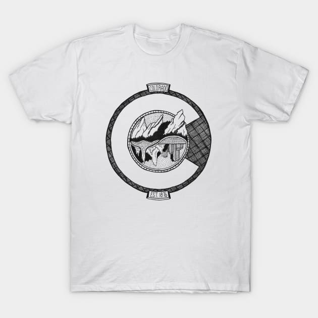 Colorado Badge T-Shirt by AlecSmallDesigns